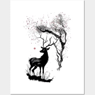 Nara Deer & Sakura Posters and Art
